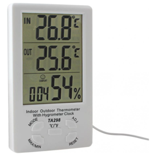 Термометр часы влагомер TA298 с внешн датчиком термометр ta298 с гигрометром