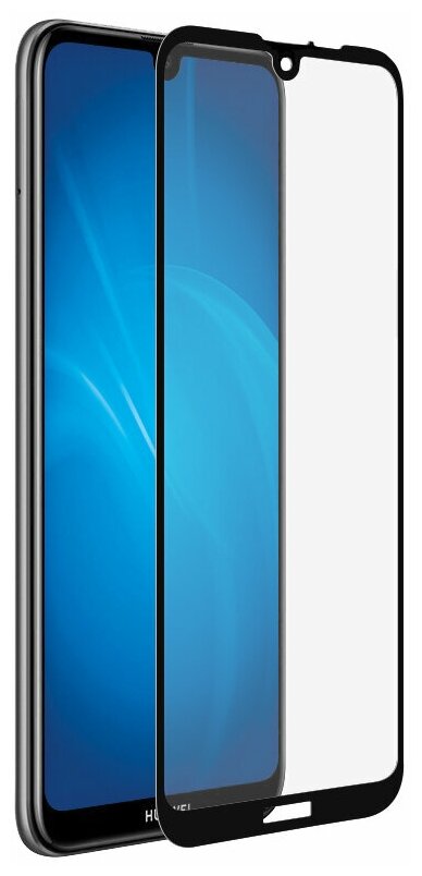 Защитное стекло для экрана DF hwColor-93 для Huawei Y6 2019/Honor 8A/8A Pro/Y6s (2019), прозрачная, 1 шт, черный [df ] - фото №1