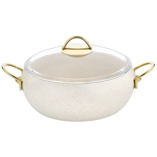 Кастрюля алюминиевая с крышкой горянка ГКС-0124, 4,5 л Белый