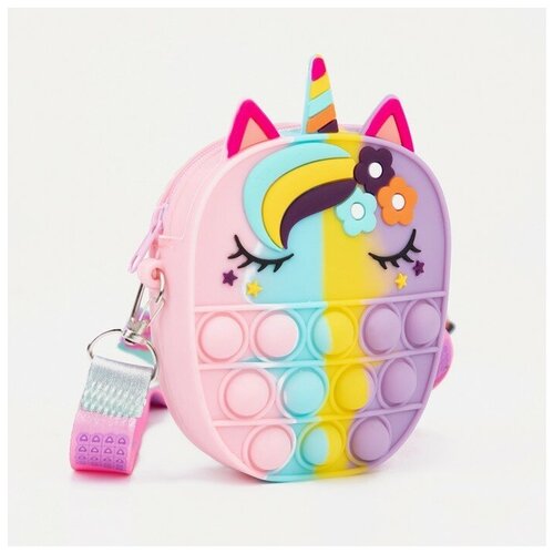 фото Сумка детская на молнии, цвет розовый/сиреневый profit