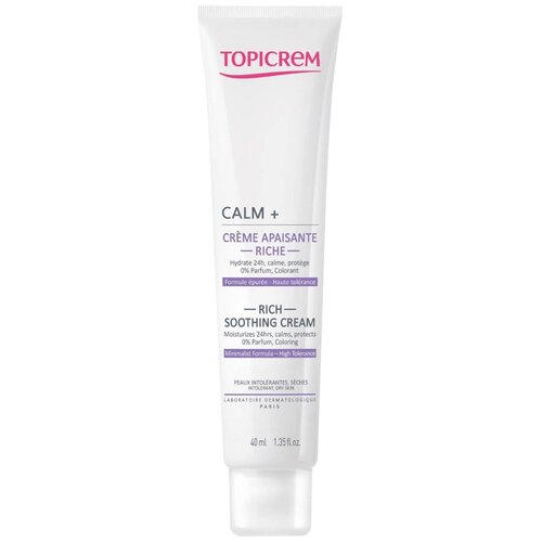 Topicrem Calm+ Rich Soothing Cream Насыщенный успокаивающий крем для лица и шеи, 40 мл