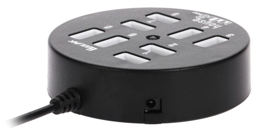 USB Хаб на 8 портов USB 20 Разветвитель Концентратор Хаб Удлинитель для пк и ноутбука круглый черный