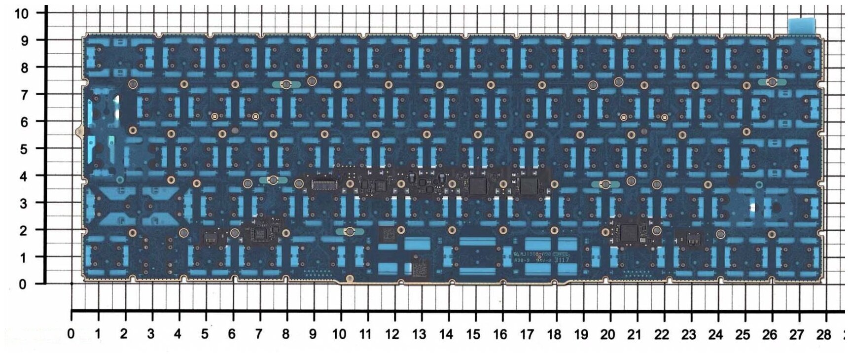 Клавиатура для ноутбука Apple Macbook Pro Retina EMC 3162 черная с подсветкой большой Enter