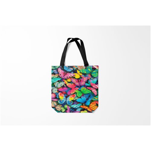фото Сумка-шоппер / 40х40 см / насекомые / разные радужный рой burnettie