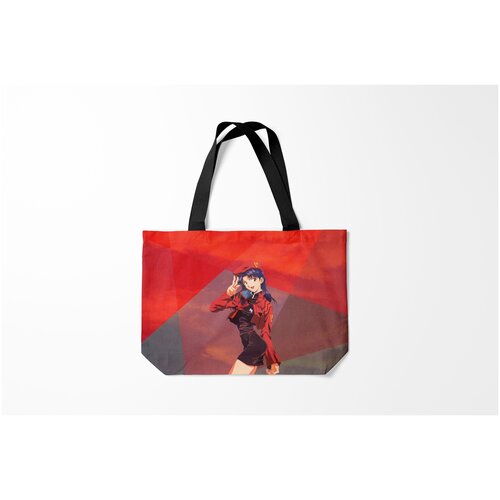 фото Сумка-шоппер / 46х35 см / аниме / евангелион misato katsuragi на красном burnettie