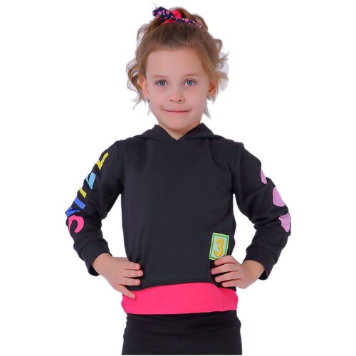 фото Худи для девочек lorinda цв. черный р.116