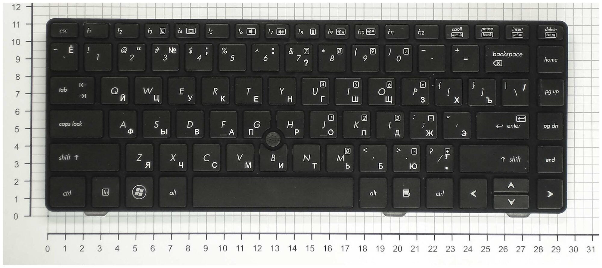 Клавиатура для ноутбука HP 639478-251 черная с указателем