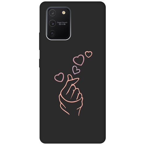 Матовый Soft Touch силиконовый чехол на Samsung Galaxy S10 Lite, Самсунг С10 Лайт с 3D принтом K-Heart черный матовый soft touch силиконовый чехол на samsung galaxy s10 самсунг с10 с 3d принтом k heart черный
