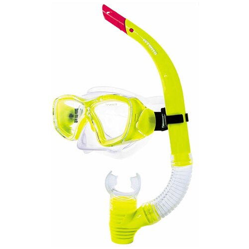 Набор для плавания (маска+трубка) Atemi (желтый)
