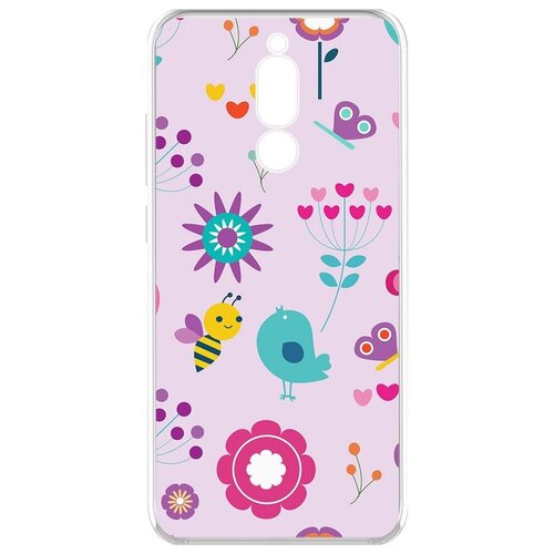 Чехол-накладка Krutoff Clear Case Женский день - Цветочный паттерн 8 для Xiaomi Redmi 8