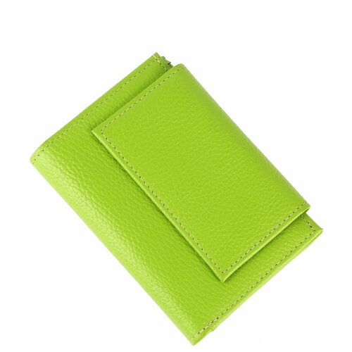 фото Кошелек женский из натуральной кожи, маленький бумажник для денег, портмоне на каждый день салатовый 01-пр510-124 кроко