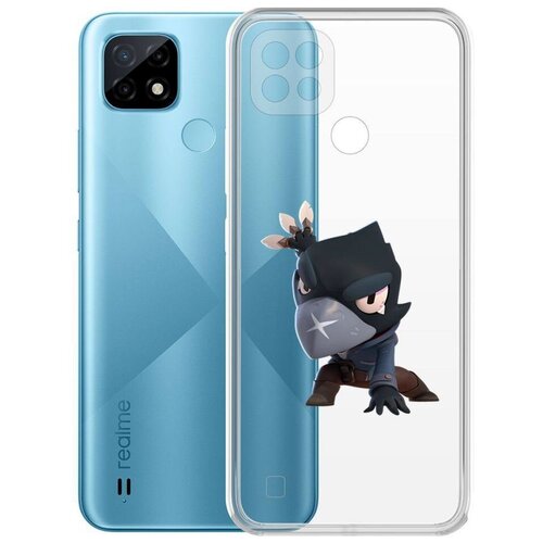 Чехол-накладка Krutoff Clear Case Brawl Stars-Ворон для Realme C21 чехол накладка krutoff clear case brawl stars ворон золотой меха для tecno pova neo 3