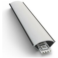 Алюминиевый угловой профиль Apeyron накладной для светодной ленты, широкий рассеиватель 1 м СПУ1616-А 08-08 15829880