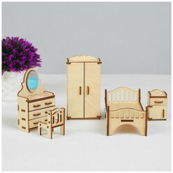 Polly Набор деревянной мебели для кукол «Спальня», 5 предметов
