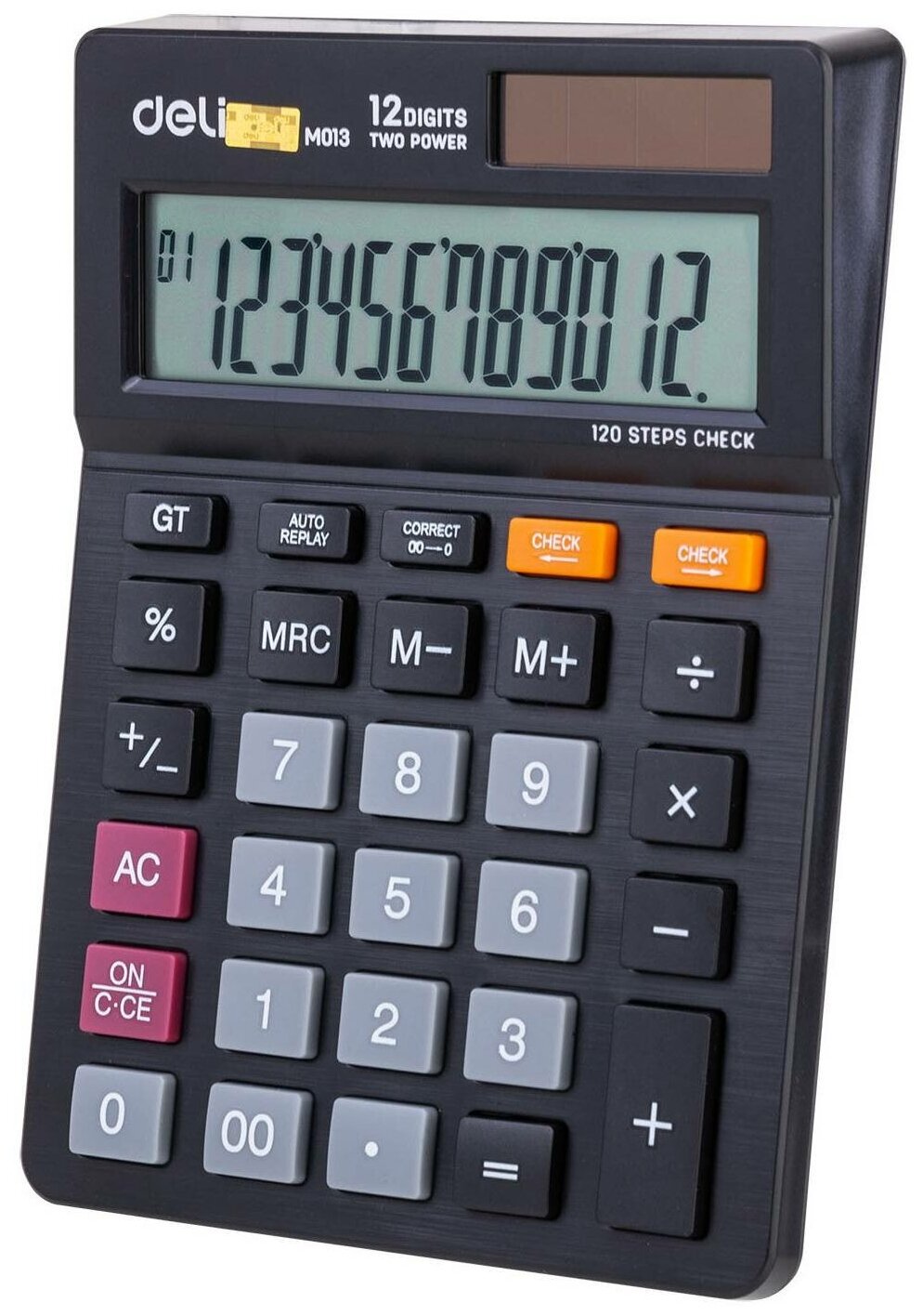 Калькулятор настольный Deli EM01320 черный 12-разр. EM01320