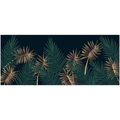 Фотообои Уютная стена Листья дивных пальм 640х270 см Виниловые Бесшовные (единым полотном)