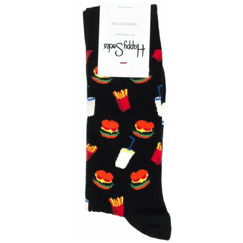 Носки Happy Socks, размер 41-46, черный korean style women socks cotton happy aesthetic harajuku slippers cute sock medias de mujer meias feminina socks woman floral