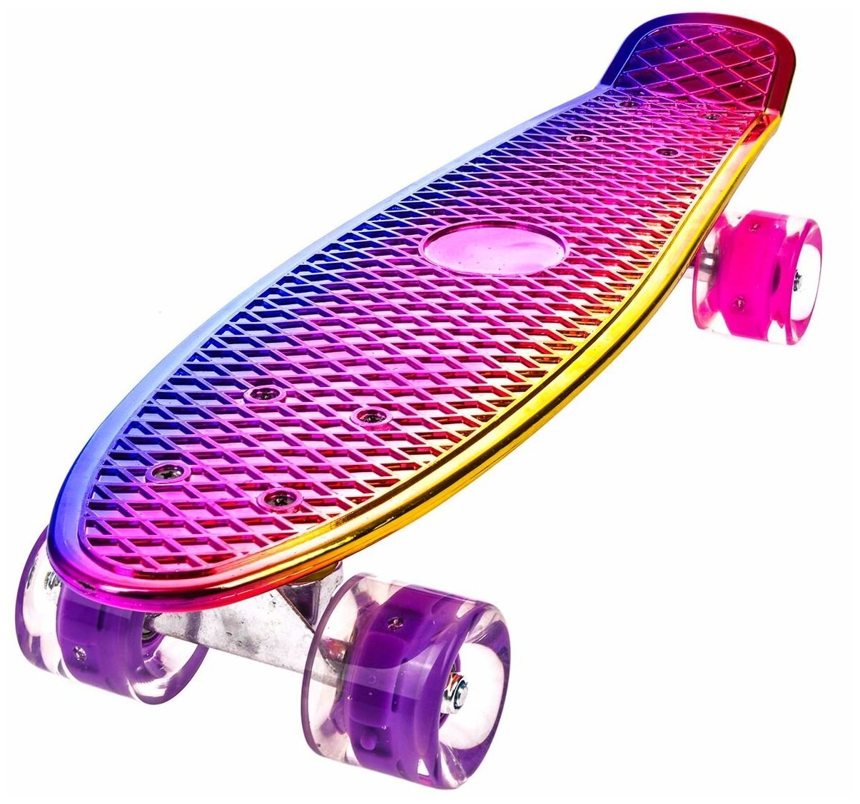 Скейтборд для детей и взрослых/ голографический скейтборд / светящиеся колеса / пенниборд для девочки для мальчика