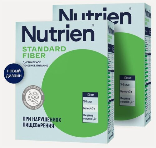 Изображение товара Nutrien Стандарт с пищевыми волокнами, сухая смесь, 350 г, нейтральный, 2 уп.