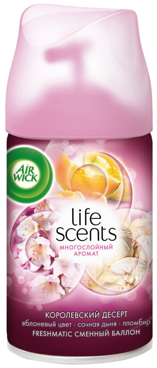 Сменный баллон 250 мл, AIRWICK LifeScents «Королевский десерт», для автоматических освежителей, универсальный