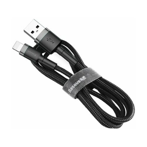 Кабель Baseus Cafule Cable USB - Lightning 1м (CALKLF-B19, CALKLF-BG1, CALKLF-B09, CALKLF-BV1) (black and gray) кабель зарядки apple lightning 3m baseus cafule cable 2a черный красный calklf r91