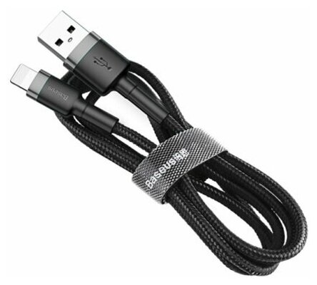 Кабель Baseus Cafule Cable USB - Lightning 1м (CALKLF-B19, CALKLF-BG1, CALKLF-B09, CALKLF-BV1) (black and gray)