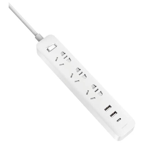 Сетевой фильтр удлинитель Mi Power Strip 3 гнезда + 2USB + USB Type-C 20W 2A1C белый