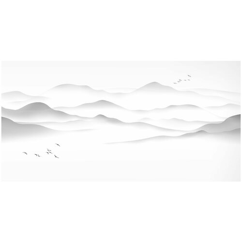 Фотообои Уютная стена Рельеф туманных гор 540х270 см Бесшовные Премиум (единым полотном)