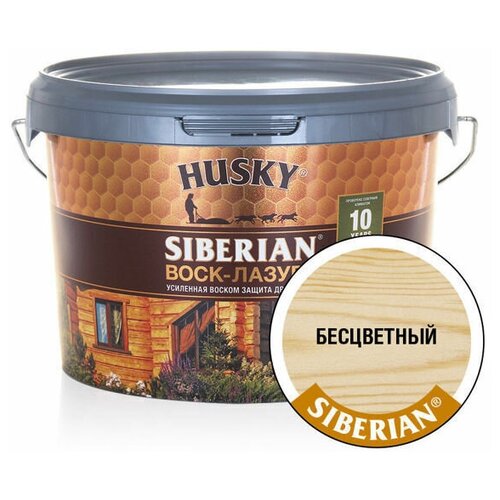 HUSKY SIBERIAN Воск-лазурь декоративно-защитный состав для древесины бесцветный (2,5л)