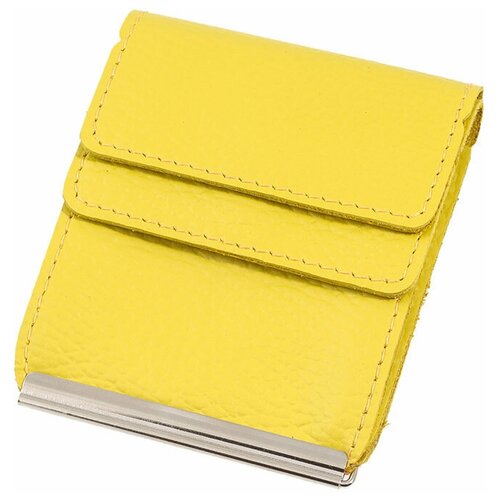 фото Зажим для купюр premier+urb из натуральной кожи, бумагодержатель, компактный кошелек, зажим для денег желтый cro-z-28-321