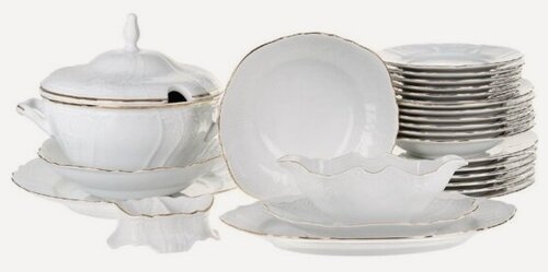 Изображение товара Сервиз столовый Bernadotte "Отводка золото" на 6 персон, 25 предметов