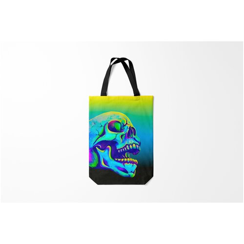 фото Сумка-шоппер / 31х42 см / неоновые принты / разные neon skull burnettie