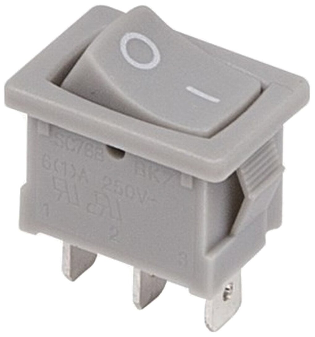 Переключатель клавишный Rexant Mini ON-ON серый (250В 6А (3с)) {36-2133}
