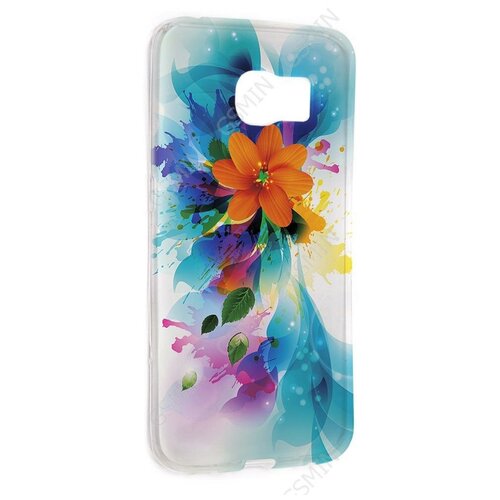 Чехол силиконовый для Samsung Galaxy S6 Edge G925F TPU (Прозрачный) (Дизайн 6)
