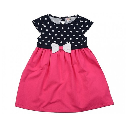 фото Платье mini maxi, хлопок, трикотаж, в горошек, размер 98, розовый, синий