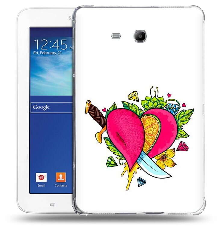 Чехол задняя-панель-накладка-бампер MyPads Фруктовое сердце для Samsung Galaxy Tab 3 Lite 7.0 SM-T110/T111 противоударный