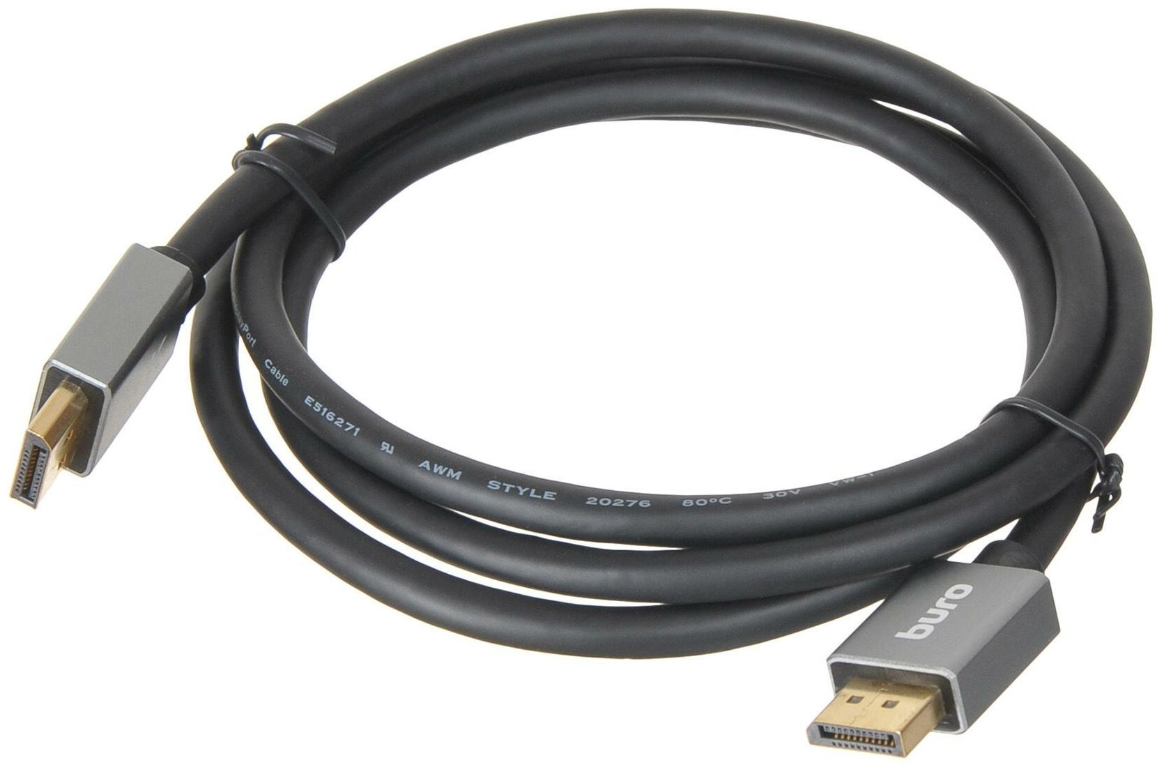 Кабель Buro DisplayPort (m)/DisplayPort (m) 1.5м. Позолоченные контакты черный (BHP-DPP-1.4-1.5G)