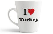 Кружка-латте CoolPodarok Путешествия. I love Turkey