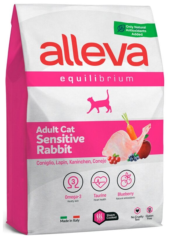 Корм Alleva Equilibrium Adult Cat Sensitive Rabbit для взрослых кошек, кролик, 10 кг - фотография № 3