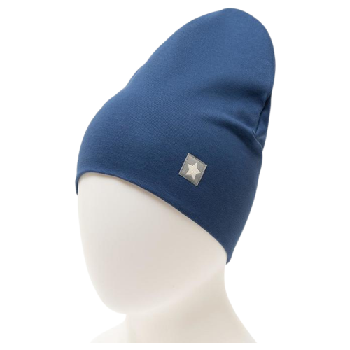 фото Hoh loon шапка для мальчика, цвет индиго/звёздочка, размер 50-54