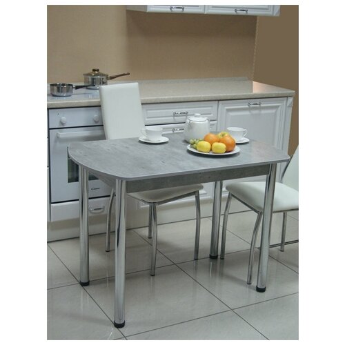 EVITAmeb / Стол кухонный Европа серый / стол обеденный / стол на кухню / стол на металлических ножках / стол для кухни
