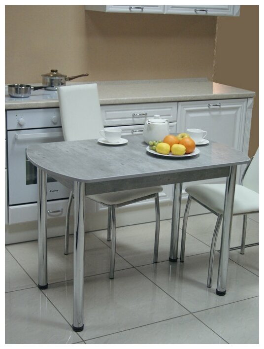 EVITAmeb / Стол кухонный Европа серый / стол обеденный / стол на кухню / стол на металлических ножках / стол для кухни