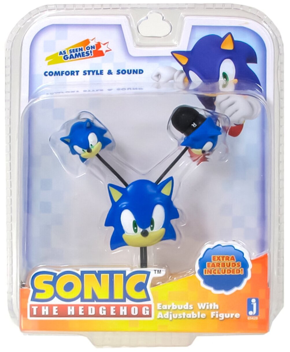 Наушники Соник 65420 Sonic The Hedgehog, Earbuds Headphones, Jazwares