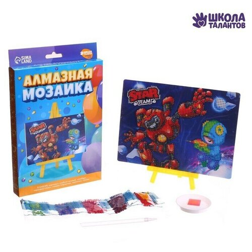 Алмазная мозаика С частичным заполнением 15х21 см Космос Детская Роботы 968₽