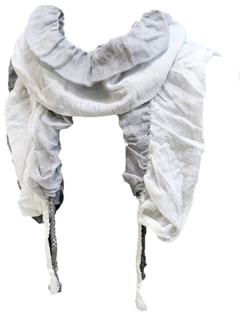 Шарф Crystel Eden, 80х30 см, белый, серый