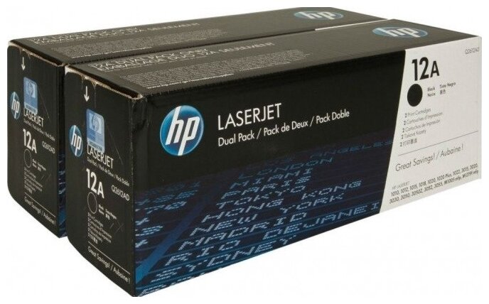 HP Q2612AF/Q2612AD (12A) картридж черный (2*2000 стр.)