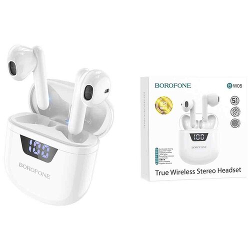 Наушники внутриканальные Borofone BW05 Pure tone пластик bluetooth 51 LED микрофон цвет белый 146300₽