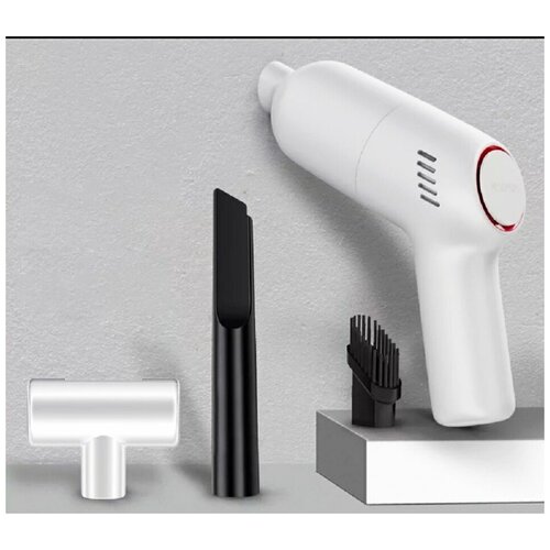 Беспроводной пылесос автомобильный мини 3 насадки белый 149500₽