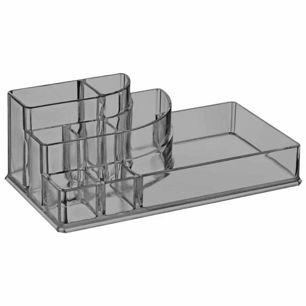 Органайзер Econova Для косметики, пластмассовый, 8 отделений, 17,5х9,5х6 см, прозрачный, Турция