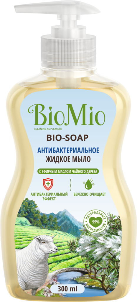 Жидкое мыло BIOMIO Bio-Soap Антибактериальное с маслом чайного дерева, 300мл